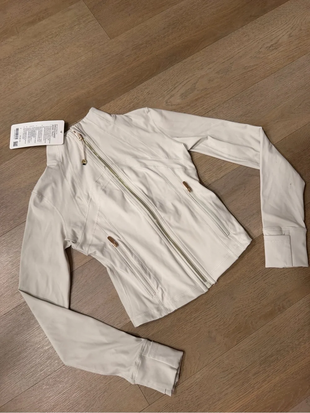 lululemon athletica White Jacket with Gold Zipper